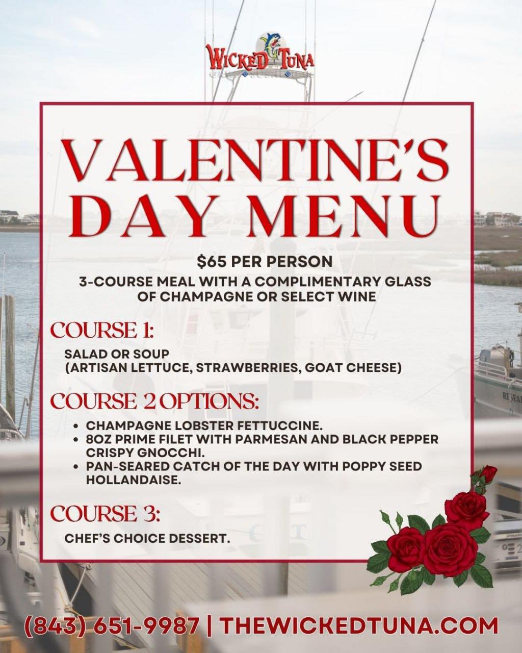 Valentine's Day Menu at The Wicked Tuna 